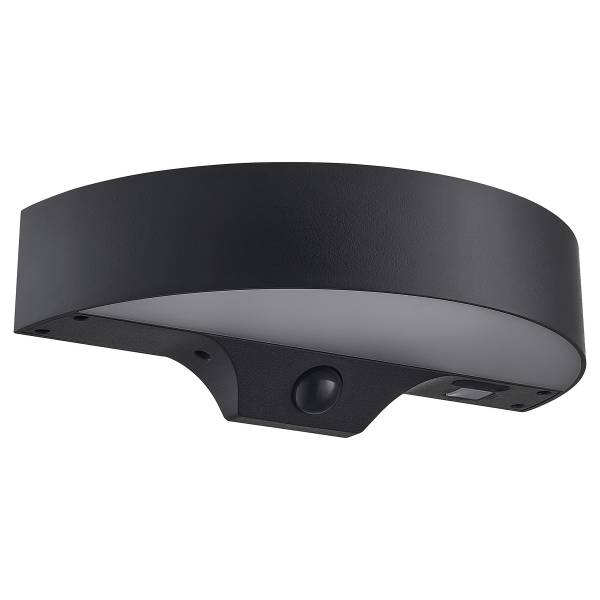 Solar-Wandleuchte Monay Typ A - Schwarz - Polycarbonat - 25 x 7 x 13 cm