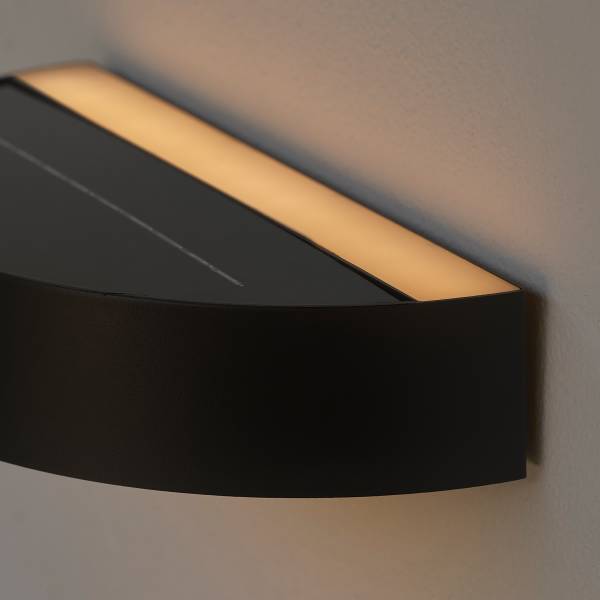 Solar-Wandleuchte Monay Typ A - Schwarz - Polycarbonat - 25 x 7 x 13 cm