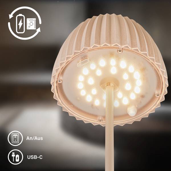 Akku-Tischleuchte Riffle Typ B - Beige