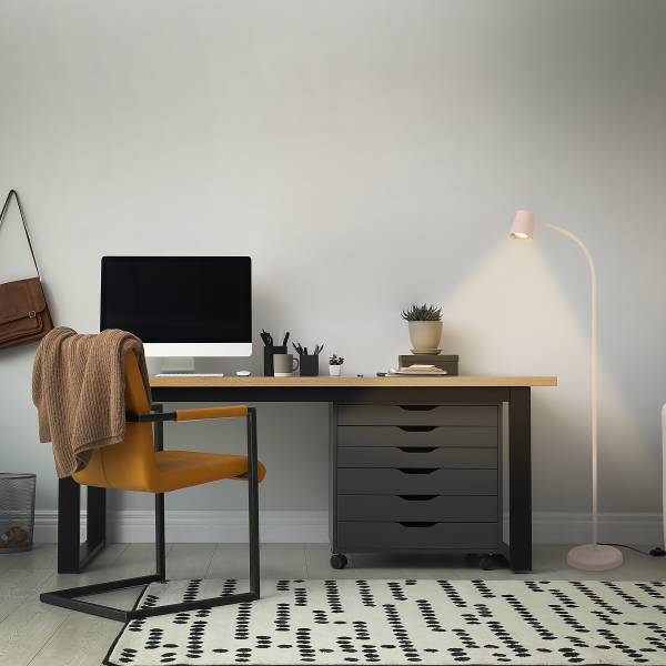 Stehleuchte Skriva - Aluminium - Beige