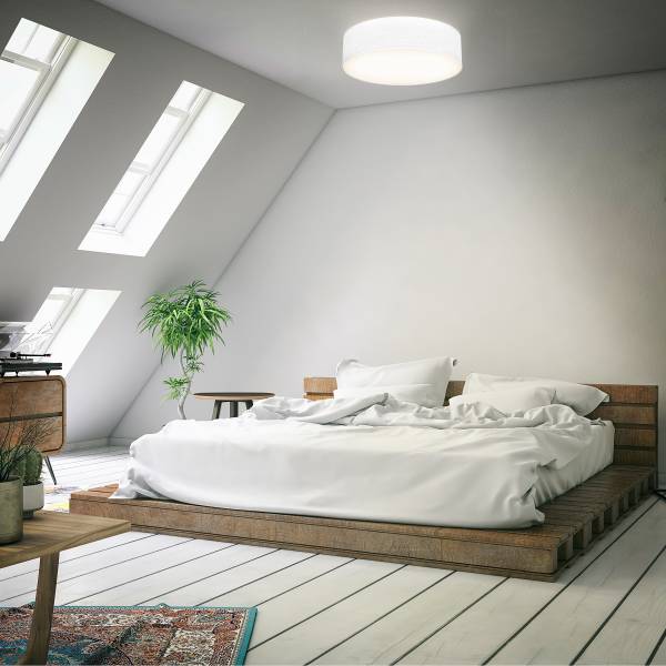 Deckenleuchte Auho Typ A - Aluminium / Strukturstoff - Weiß