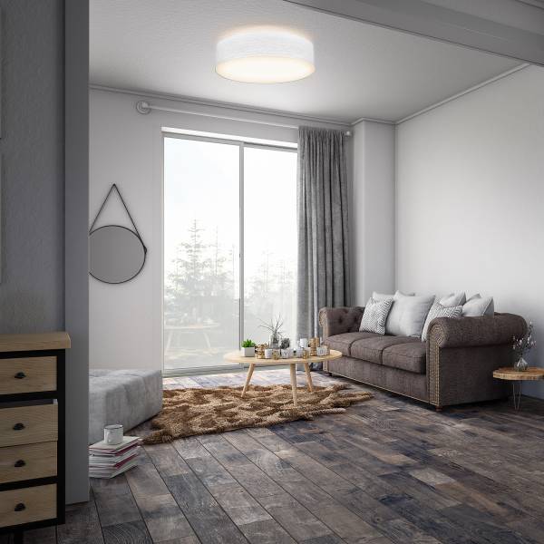 Deckenleuchte Auho Typ A - Aluminium / Strukturstoff - Weiß