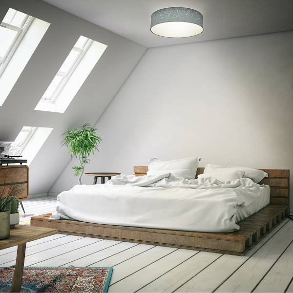 Deckenleuchte Auho Typ B - Aluminium / Strukturstoff - Grau