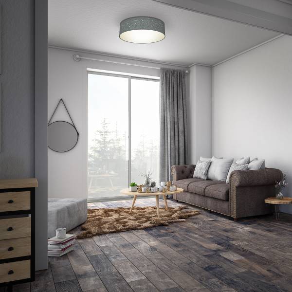 Deckenleuchte Auho Typ B - Aluminium / Strukturstoff - Grau