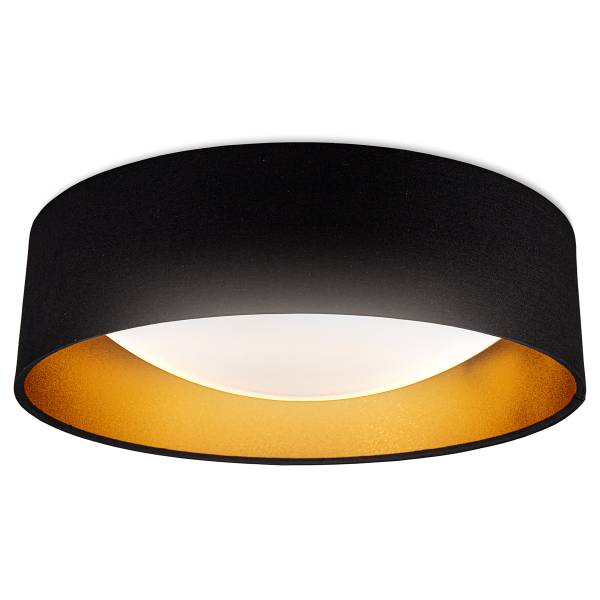 Deckenleuchte Munks - Aluminium / Strukturstoff - Schwarz / Gold