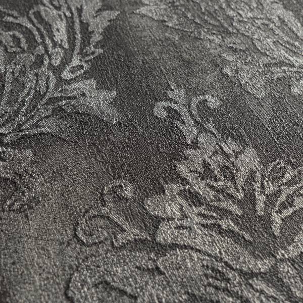 Vliestapete Hoa Luxus Ornamente - Schwarz / Grau