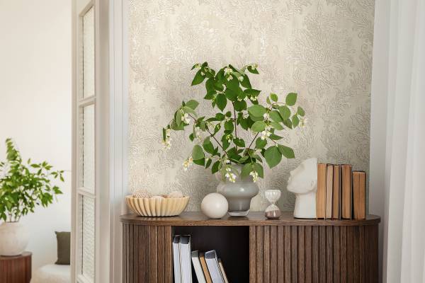 Vliestapete Hoa Luxus Ornamente - Vlies - Beige