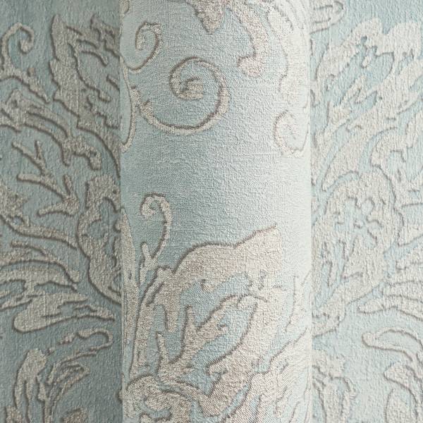 Vliestapete Hoa Luxus Ornamente - Vlies - Taubenblau / Creme