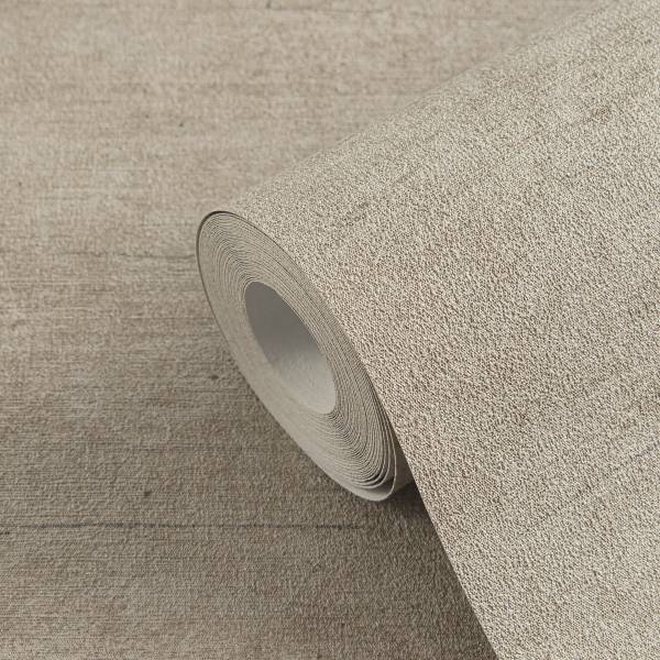 Vliestapete Hoa Stoff-Optik - Vlies - Beige