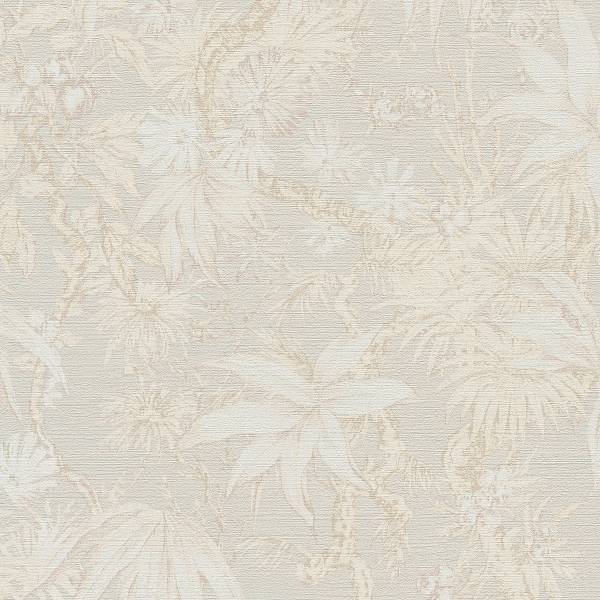 Vliestapete Hoa Blüten Farn - Vlies - Creme / Beige