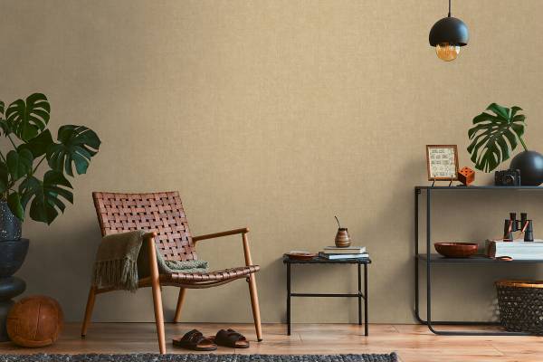 Vliestapete Hoa Leinenstruktur - Vlies - Beige