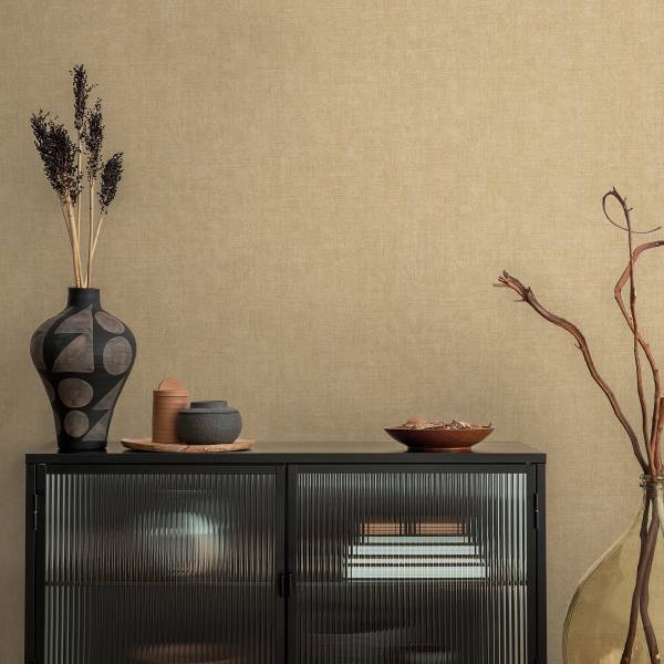 Vliestapete Hoa Leinenstruktur - Vlies - Beige