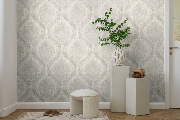 Vliestapete Hoa Luxus Ornamente - Vlies - Sandgrau