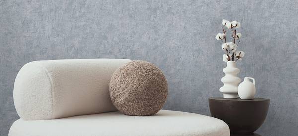 Vliestapete Hoa Beton-Optik - Vlies - Taubengrau