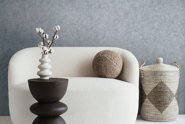 Vliestapete Hoa Beton-Optik - Vlies - Taubengrau