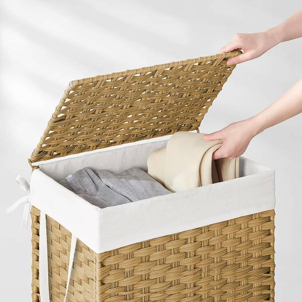 Wäschekorb Impor - Gelb - Polyester - Eisen - Polyethylen - 46 x 61 x 32 cm