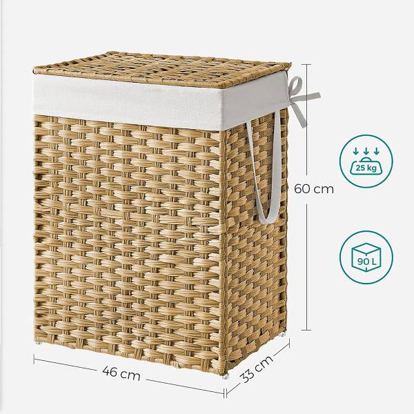 Wäschekorb Impor - Gelb - Polyester - Eisen - Polyethylen - 46 x 61 x 32 cm