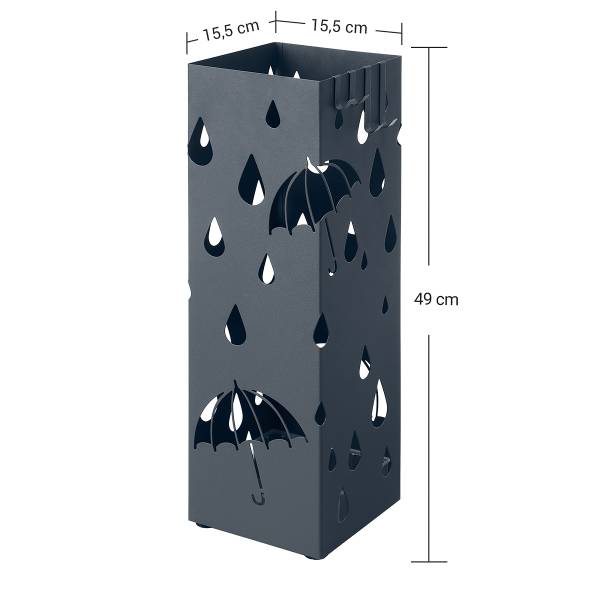Regenschirmständer Sinei Typ B - Grau - Eisen - 16 x 49 x 16 cm