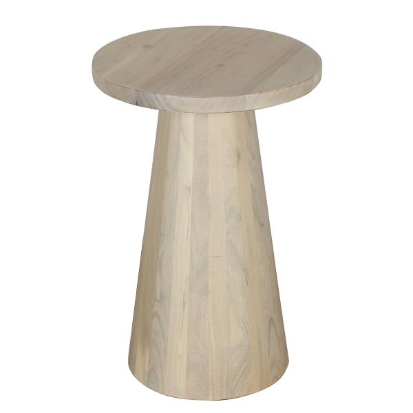 Massiver Beistelltisch Maliveni - Akazie - Durchmesser: 35 cm