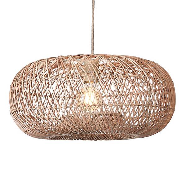 Pendelleuchte Arizona - Bambus - 1-flammig - Hellbraun - Durchmesser: 50 cm