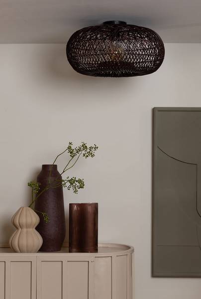 Deckenleuchte Arizona - Bambus - 1-flammig - Dunkelbraun