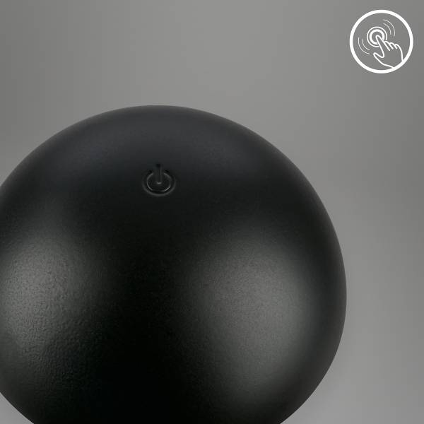Akku-Tischleuchte Fungo - Kunststoff - 1-flammig - Schwarz