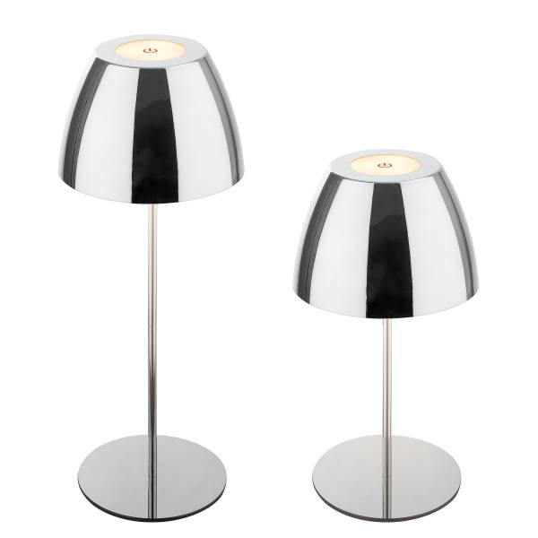 LED Akku Tischleuchte Serina - Aluminium / Kunststoff - 1-flammig - Chrom