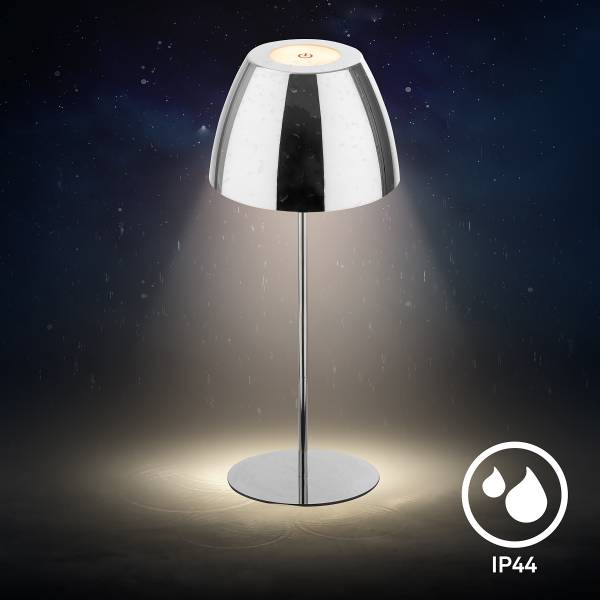 LED Akku Tischleuchte Serina - Aluminium / Kunststoff - 1-flammig - Chrom