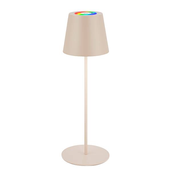 LED Akku Tischleuchte Cilano - Aluminium / Kunststoff - 1-flammig - Beige - 1er Set