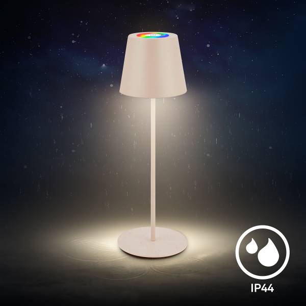 LED Akku Tischleuchte Cilano - Aluminium / Kunststoff - 1-flammig - Beige - 1er Set