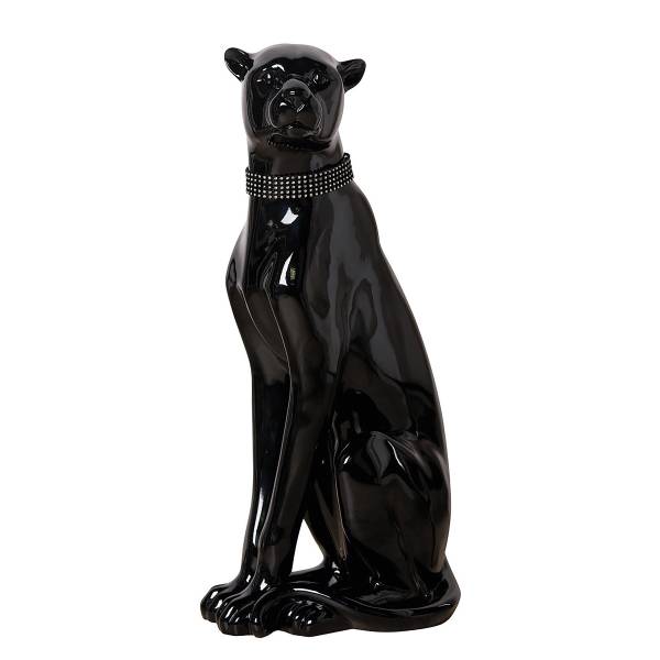 Figur Panther - Schwarz - Polyresin - 23 x 60 x 32 cm