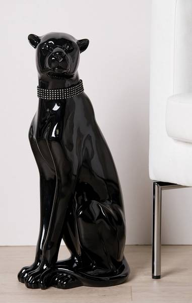 Figur Panther - Schwarz - Polyresin - 23 x 60 x 32 cm