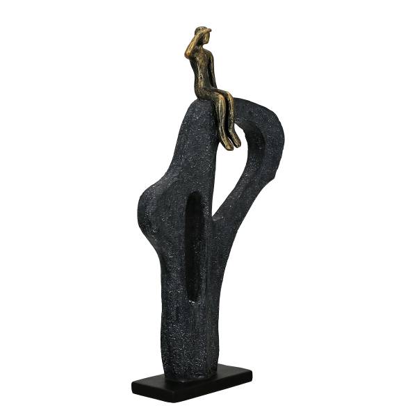 Skulptur Blick in die Ferne - Braun - Kunstharz - 25 x 47 x 7 cm