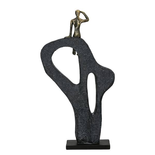 Skulptur Blick in die Ferne - Braun - Kunstharz - 25 x 47 x 7 cm