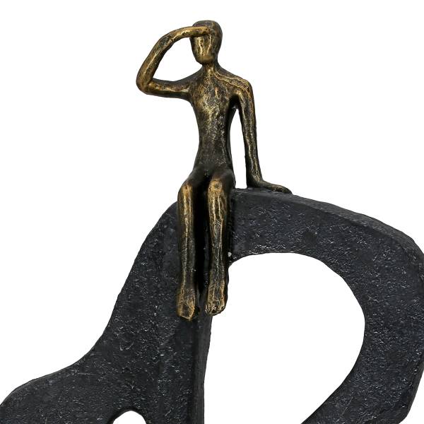 Skulptur Blick in die Ferne - Braun - Kunstharz - 25 x 47 x 7 cm