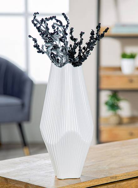 Vase Lamellen Typ B - Weiß