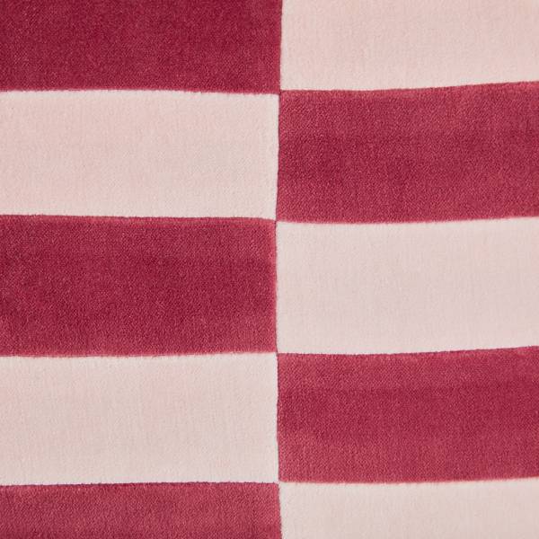 Kissen CHECKER VELVET - Baumwolle - Hellrosa
