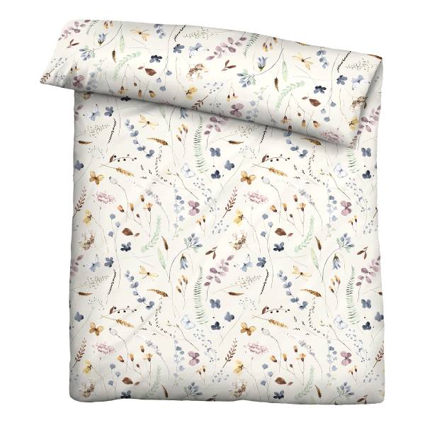 Renforcé Bettwäsche Frühling Weiß - Baumwolle - Beige