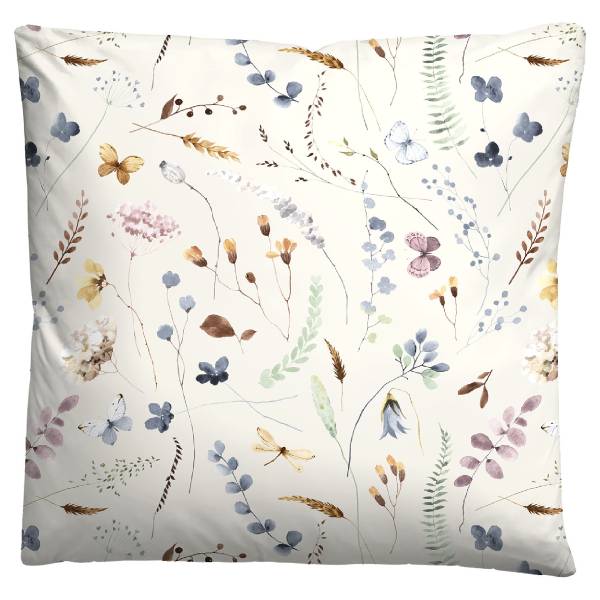 Renforcé Bettwäsche Frühling Weiß - Baumwolle - Beige