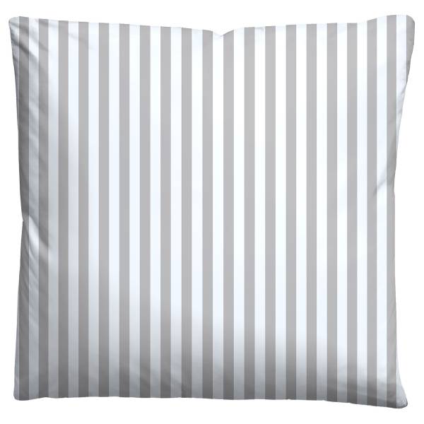 Jersey Bettwäsche Längsstreifen - Baumwolle - Grau - 135 x 200 cm + Kissen 80 x 80 cm