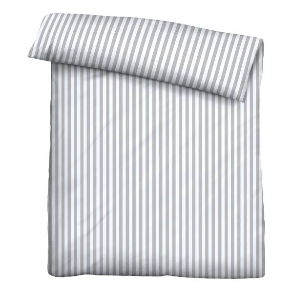 Jersey Bettwäsche Längsstreifen - Baumwolle - Grau - 155 x 220 cm + Kissen 80 x 80 cm