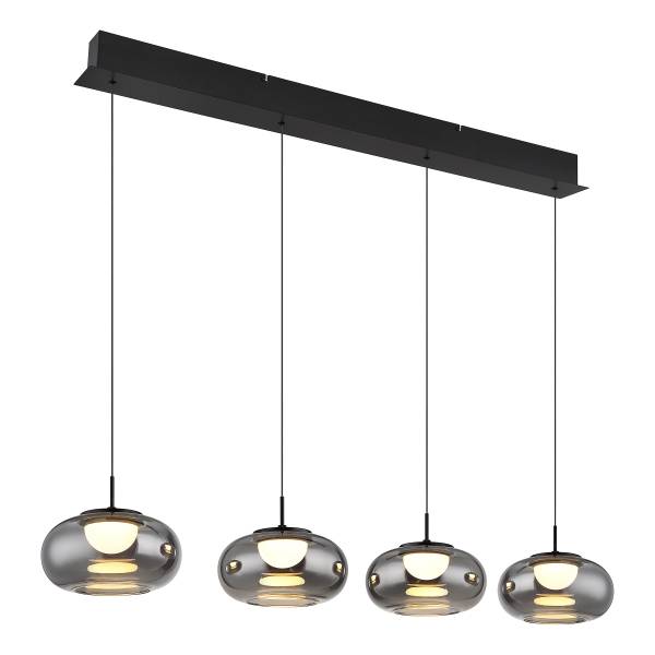 LED-Pendelleuchte Quintara Typ C - Rauchglas / Eisen - Flammenanzahl: 4