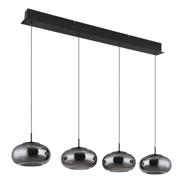 LED-Pendelleuchte Quintara Typ C - Rauchglas / Eisen - Flammenanzahl: 4
