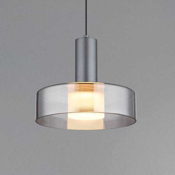 LED-Pendelleuchte Grant - Rauchglas / Aluminium - Flammenanzahl: 1