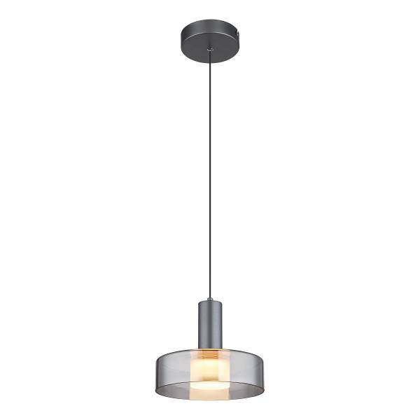 LED-Pendelleuchte Grant - Rauchglas / Aluminium - Flammenanzahl: 1