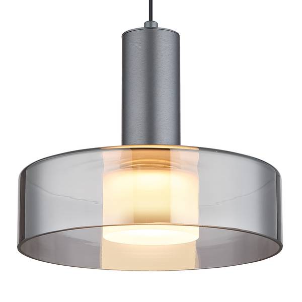 LED-Pendelleuchte Grant - Rauchglas / Aluminium - Flammenanzahl: 1