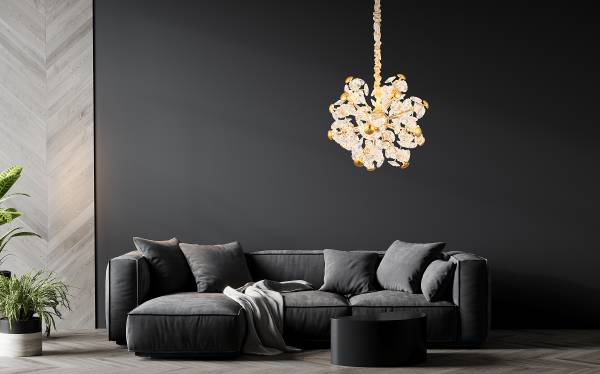 LED-Pendelleuchte Floriella Typ B - Kristallglas / Eisen - 1-flammig
