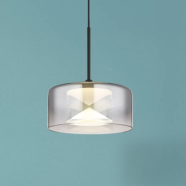 LED-Pendelleuchte Belinda - Rauchglas / Eisen - Schwarz - Flammenanzahl: 4