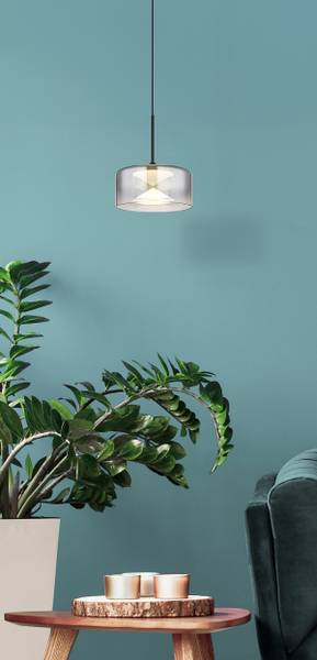 LED-Pendelleuchte Belinda - Rauchglas / Eisen - Schwarz - Flammenanzahl: 4