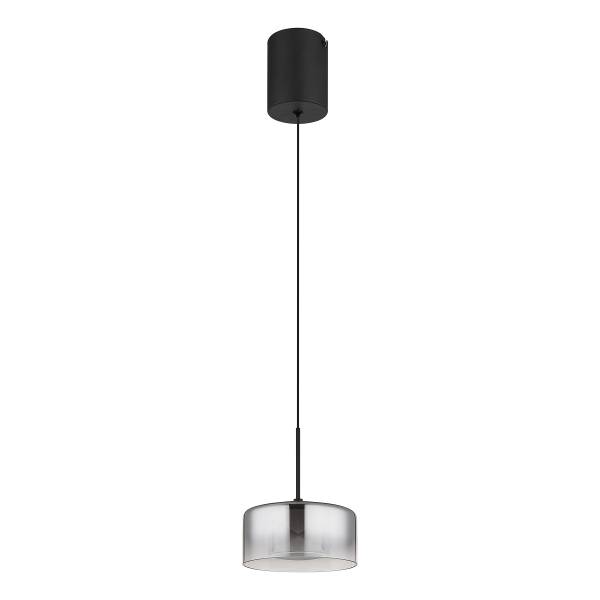 LED-Pendelleuchte Belinda - Rauchglas / Eisen - Schwarz - Flammenanzahl: 4